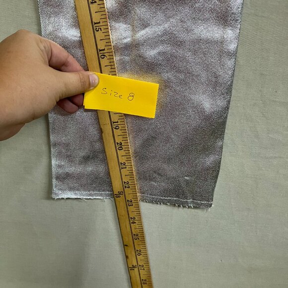 Art Class Girls' Silver High-Rise Baggy Metallic Denim Jeans Pants Button Fly - Picture 14 of 16